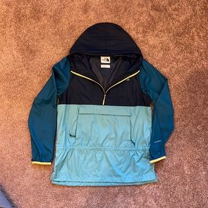 Thin North Face blue color block Windbreaker